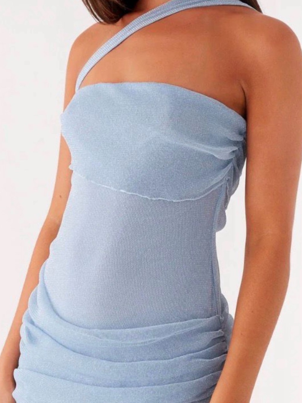 Peppermayo Light Blue One-Shoulder Bandeau Slip